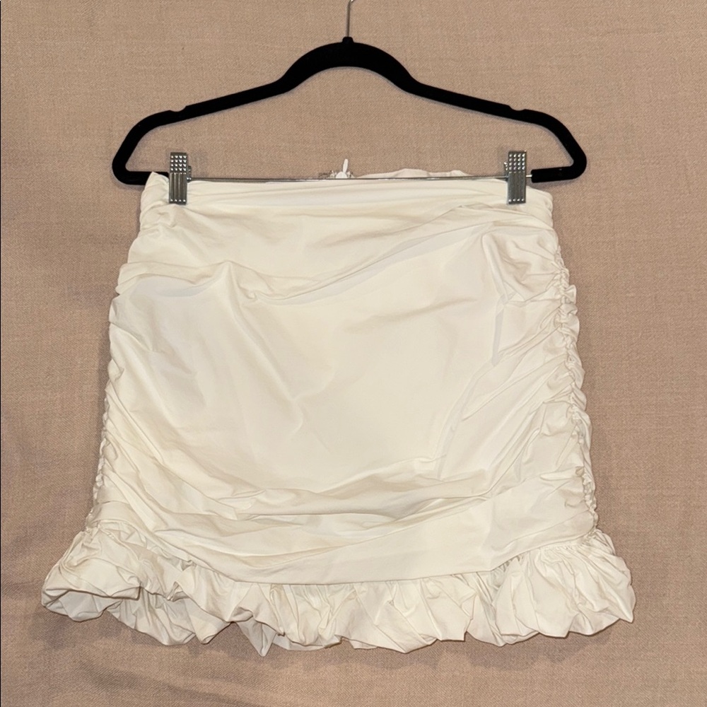 House of CB Elegant White Ruffled Skirt
